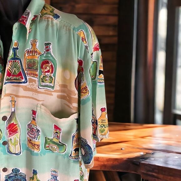 KAHALA l Mens SS Shirt l “Tequila Shirt” l Rayon l Pocket l XL l EUC - Picture 5 of 9